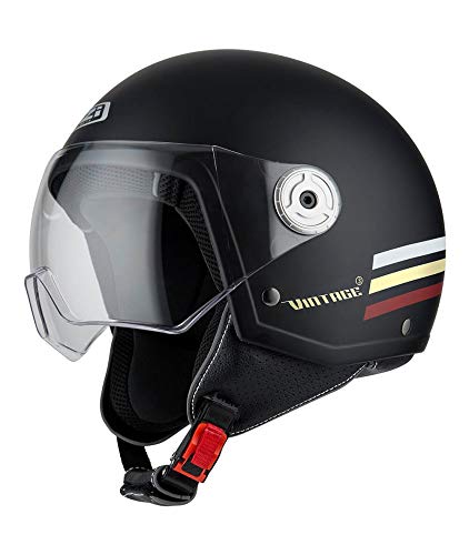 NZI Vintage 3 Casco, Sin género, triband Black&Burgundy, L