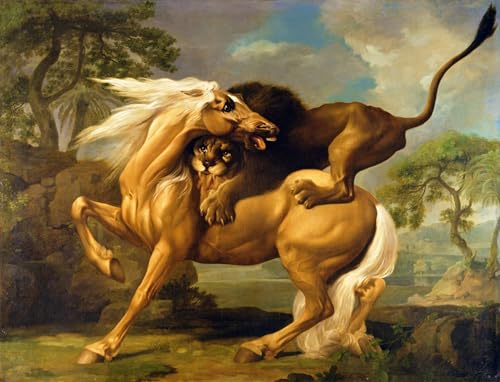 Affiche de peinture George Stubbs, tableau d'art de prestige pour salon 60x90