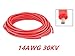 XJSXZC XJS Electric Copper Core Flexible Silicone Wire Cable Red (14AWG 30KV) 5M