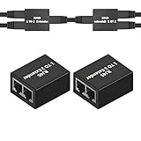 Leloco 2 Stück LAN Verteiler, RJ45 LAN Splitter1 auf 2 Ohne Strom Ethernet Netzwerk Verlängerungen Adapter Aluminiumlegierung für Cat5 Cat5e Cat6 Cat6e Cat7 Cat8 Kabel