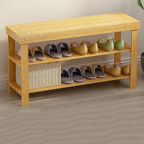 Banc à chaussures 2 niveaux résistant pour optimiser une petite entrée