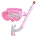 Kids Silicone Scuba Swimming Swim Diving Mask Snorkel Glasses Set Anti Fog Goggles (Pink)