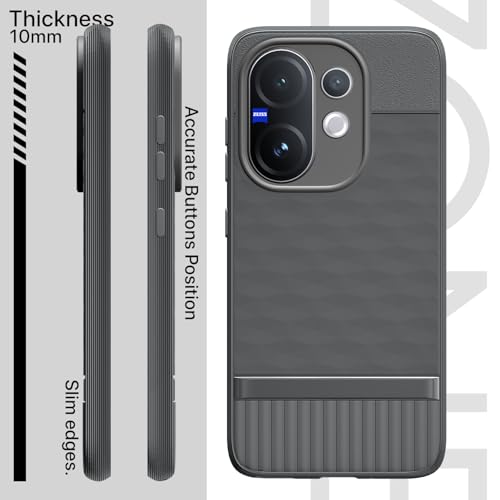 Image of Outlouders Back Cover for Vivo V60 5G / Vivo T4 Pro 5G | Full Camera Protection | TPU Soft Flexible Shockproof Bumper Case (Grey)