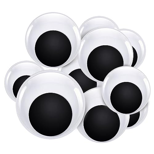TOAOB 8 Stück Wackelaugen Selbstklebend Groß 40mm 50mm 75mm 100mm Runde Wiggle Googly Augen Kunststoff Puppe Augen Kulleraugen Selbstklebend Aufkleber für DIY Scrapbooking Handwerk