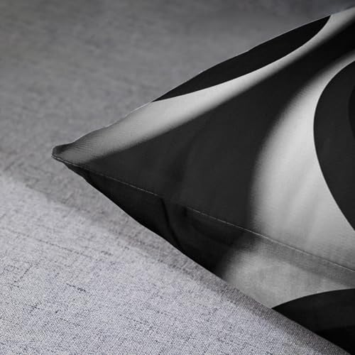 Emvency QCY23120902 Set Of 4 Black Throw Pillow Covers Modern Abstract Grey Stripes Gray White Acrylic Bold Decorative Pillow Cases Home Decor Square 18X18 Inches Pillowcases thumb #5