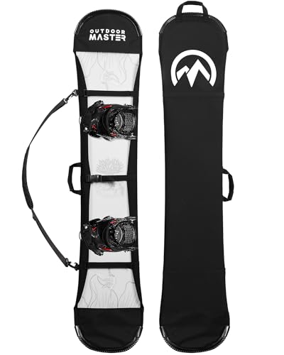 OutdoorMaster Update Snowboard Sleeve Soft Cover Case with Rubber Bumpers Detachable Padded Shoulder Strap - L