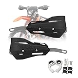 Motorrad-Handschutz, Motorrad-Handprotektoren, Universelle Aluminium und PP Kunststoff Handschirme Einstellbar, stoßfest und wasserdicht für Dirt Bike, Motocross, Racing, ATV, Quad(Schwarz)