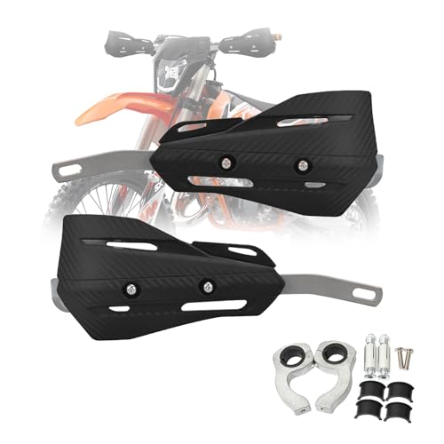Motorrad-Handschutz, Motorrad-Handprotektoren, Universelle Aluminium und PP Kunststoff Handschirme Einstellbar, stoßfest und wasserdicht für Dirt Bike, Motocross, Racing, ATV, Quad(Schwarz)