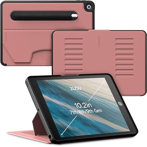 ZUGU CASE for 10.2 Inch iPad 9th Generation Case 7th / 8th Generation Case (2021/2020/2019) | Protective, Thin, Sleek Design, Magnetic Stand, Sleep/Wake Cover | Magnetic Cover | Desert Rose Cover