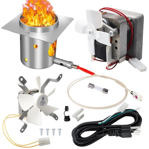 Upgrade Grill Replacement Parts Kit for Pit Boss 3/4/5/7 Series Vertical Pellet Grill Smoker, Include 2.0RPM Auger Motor, Induction Fan, Hot Rod Igniter with Fuse, Fire Burn Pot and Power Cord