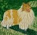 Collie Hand Painted Ceramic Art Tile 6x6 inches with Back