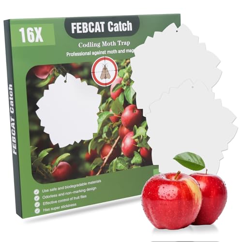 16 Pièges Piege Mouche, Pièges à Insectes, Pièges Collants Double Face(20 * 20cm), Protègent Les Pommes, Les Poires, Attirent Efficacement Les Mites, Les Noix Et Les Abricots,avec Cordon De Fixation