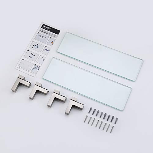 Kes BGS3201S40-2-P2-20201023 Glass Shelf For Bathroom, 15.8-Inch Bathroom Wall Shelf With Rectangle Tempered Glass And Brushed Nickel Bracket, Glass Bathroom Shelves 2 Pack thumb #8