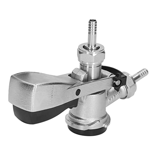 Kegverschluss Zapfkopf, D Typ Kombi Keg Flachkeg, G5/8 Gewinde Bierfass Kupplung Edelstahl Fassbierspender Fassbier Fasshähne Bierzapfhahn Koppler mit Unterlegscheibe Düse und für Heimbrausystem