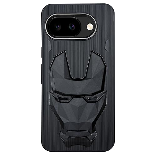 Image of NIUKIN Soft Back Case for Google Pixel 9A 5G | 3D Mask Case | Silicon TPU Shockproof Cover | Black