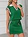 Fisoew Womens 2 Piece Skirt Set Summer Cap Sleeve Tops Matching Tennis Skirts Casual Color Block Vacation Outfits Lounge Sets