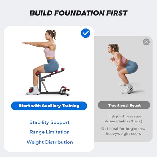 MERACH Deep Squat Machine for Women, Adjustable Glutes Trainer Machine, Core & Leg Exercise, Push Up Board Workout Equipment at Home Gym(Black)