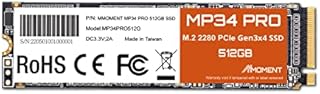 MMOMENT 512GB NVMe M.2 2280 PCIe Gen 3x4, Solid State Drive Internal SSD (MT34 512GB)