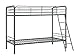 DHP Twin-Over-Twin Bunk Bed with Metal Frame and Ladder, Space-Saving Design, Silver Twin/Twin
