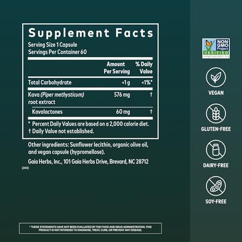Gaia Herbs Kava Root Capsules