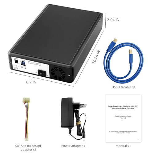 Châssis aluminium pour graveur DVD et Blu-Ray avec interface SATA vers USB 3.0 stable - 7