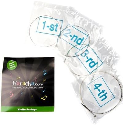 KarachaStudent Violin Strings - Nickel Wound Steel Strings - Fits 4/4 Full Size & 3/4