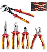 FESA Electrician Insulated Pliers Set - 1000V 5-Piece Professional Electrician Pliers Set with Ch...