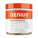 The Genius Brand Genius Mushrooms - Plant-Based Supplement for Immune, Focus & Energy Support - Lion's Mane, Cordyceps & Reishi - Organic & Non-GMO - 90 Veggie Capsules