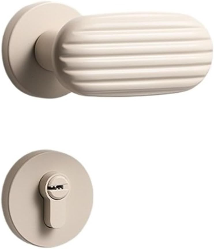 Bedroom Door Lock Household Door Lock Indoor Wooden Door Handle Magnetic Silent White Door Lock(Silent Door Lock)