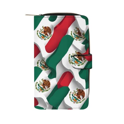 Mexico Flag Fashion Wallet Credit Card Holders Large Wristlet Handheld Coin Pockets