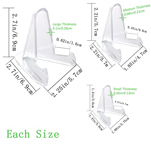 36 Packs(3 Sizes) Acrylic Easel Stands Display Stands/Plate Stands Coin Display Easel Holder For Air-Tite Coins Pocket Watches Capsules Challenge Medals Casino Chips , Photo Display,Baseball Sports Trading Cards #TOP1