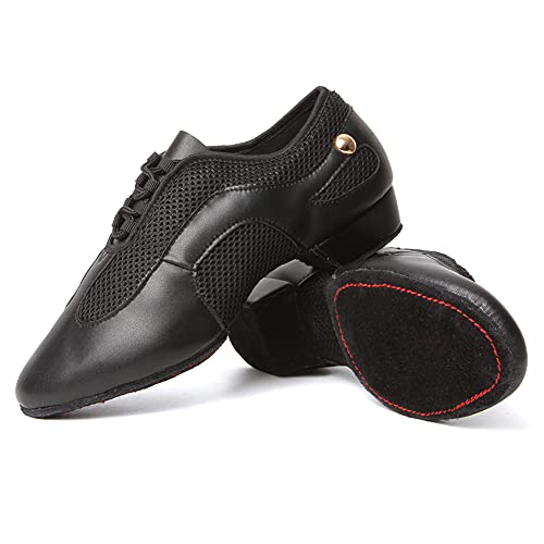 Vcixxvce Women's Latin Dance Practice Shoes Closed Toe Split Sole Ballroom Dance Teaching Shoes Black Low Heel 2 Inch Modern Salsa Dancing Shoes, Model 709, Us 7.5 #TOP7