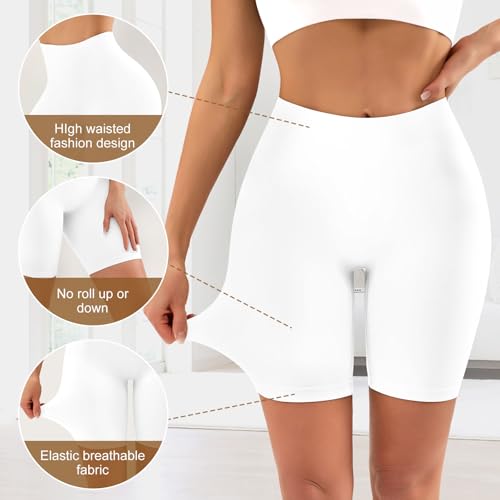 Image of YADIFEN Slip Shorts for Under Dresses Women Seamless Anti Chafing Underwear Shaping Boyshort Smooth Thigh Biker Short Panties