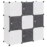 RJPLMFV Organizer, Würfel, 9 Fächer, Schwarz / Weiß