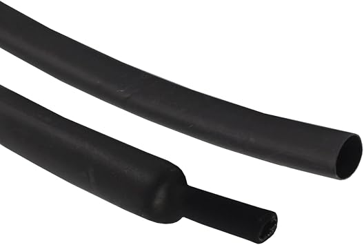 Black Heat Shrink Tubing Adhesive Lined 41 Ratio Marine Grade Waterproof Wire Shrink Wrap Tubing Insulation Seal 1/4"-20ft, Black