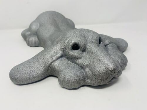 New Mid Century Sculpture Abstract Art Basset Haund Dog Puppy Titanium Color
