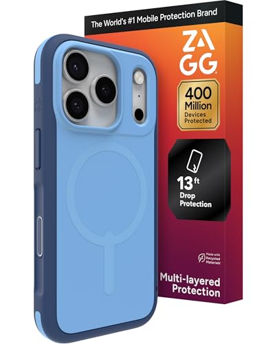 Image of ZAGG Sedona Snap Case for iPhone 17 Pro - Blue Royal Ember, Drop Protection (13ft /4m), Graphene-Reinforced Multi-Layer Protection, MagSafe Phone Case with Impact-Absorbing Bumpers, Slim & Lightweight
