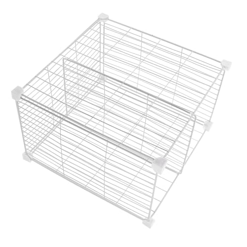 TEHAUX Organizador de Congelador con Cesta Inferior para Frigorífico y Arcones Estructura Resistente Divisor Almacenamiento para Despensas y Armarios Color Blanco