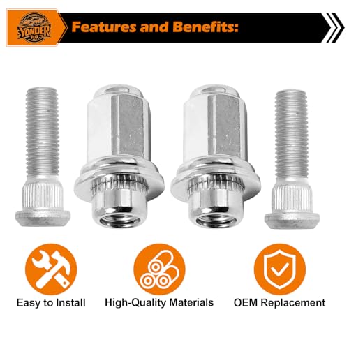 Image of 4PCS M12x1.5 Wheel Studs Lug Nuts Set for Toyota, for Lexus, for Scion, for Pontiac Vibe, 1982-2022 Replaces OE: 611167 + 610266