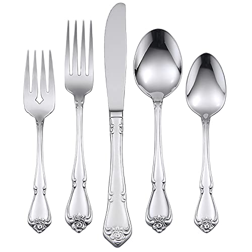 Oneida True Rose 20-Piece Stainless Steel Flatware Set, Service for 4