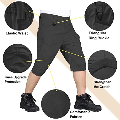 HYCOPROT Men's Tactical Cargo Shorts Waterproof Lightweight Work Short Quick Dry Military Multi Pockets Ripstop for Hiking3