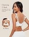 HORISUN Wireless Seamless Bras for Women No Underwire Wavy V Neck Soft Support Full Coverage Comfortable Bra (White,L)