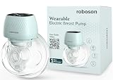 Roboson Wearable Electric Breast Pump For Feeding Mothers, Automatic Electrical Milk Feeding Pumping Machine with 3 Modes & 9 levels, Portable & Compact, Rechargeable with large 1400 mah battery, Digital Touch Screen, Food Grade Milk Cup of 150 ml, BPA Free and Skin Friendly (1 Year Warranty)