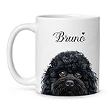 Novelty Black Poodle Coffee Cup, Dog Gift for Friend & Family, Personalized Pet Mug, 11oz & 15oz, Custom Funny Dog Ceramic Cup