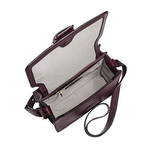 Fossil Women's Wiley Leather Top Handle Flap Crossbody Handbag, Purple #TOP1