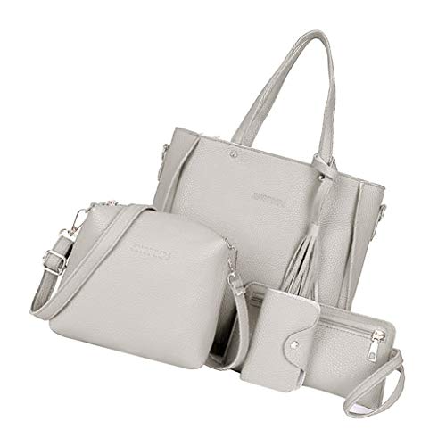 Baoblaze 4PACK Bolsa De Couro Feminina Bolsa De Ombro Bolsa Bolsa Titular De Cartão Conjunto De Saco