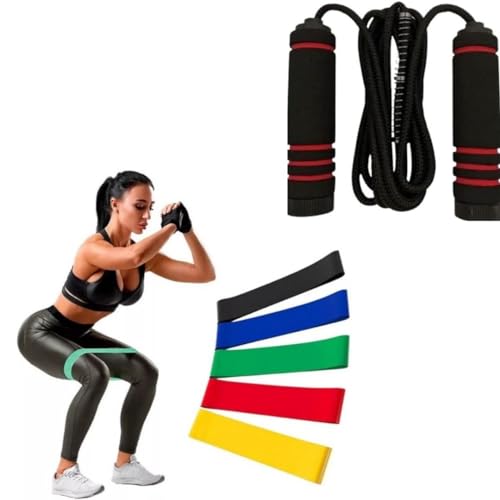 Kit 5 Faixas Elasticas Mini Band Exercicios em Casa Extensor Acad...
