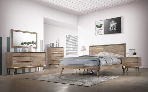 BorneoTeak Solidwood Artic Bedroom Set, 1 Designer Bed, 2 Night Stand, 1 Mirror, 1 Dresser, 1 Tall Chest-image-26