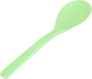 Restaurantware Plastic Mini Spoons 100 Count 4 Inch Compostable Green Small Spoons Durable Heat-Resistant Freezable Flatware For Serving Desserts And Appetizers At Homes Restaurants And Cafes