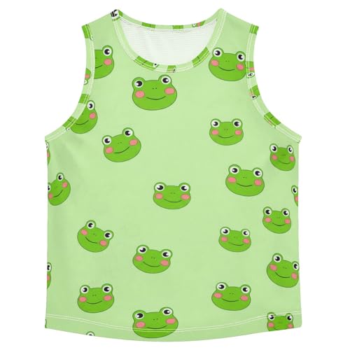J JOYSAY Cartoon Frog Head Pale Boys Tank Top Sleeveless Muscle Shirts Quick Dry Kids T-Shirts 3-15T